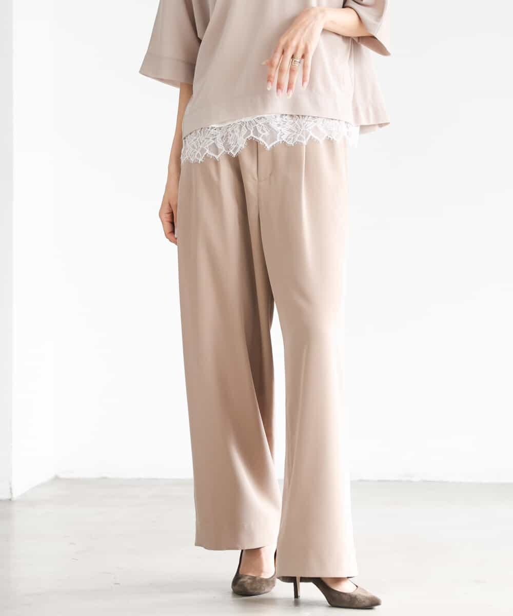 FMLJD02240 MICHEL KLEIN(ミッシェルクラン) [2WAY]ピーチタッチワイドパンツ ダークグレー