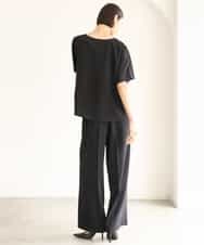 FMLJD03230 MICHEL KLEIN(ミッシェルクラン) [セットアップ対応]センタープレスワイドパンツ ブラック