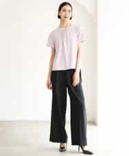 FMLJD03230 MICHEL KLEIN(ミッシェルクラン) [セットアップ対応]センタープレスワイドパンツ ブラック