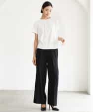 FMLJD03230 MICHEL KLEIN(ミッシェルクラン) [セットアップ対応]センタープレスワイドパンツ ブラック