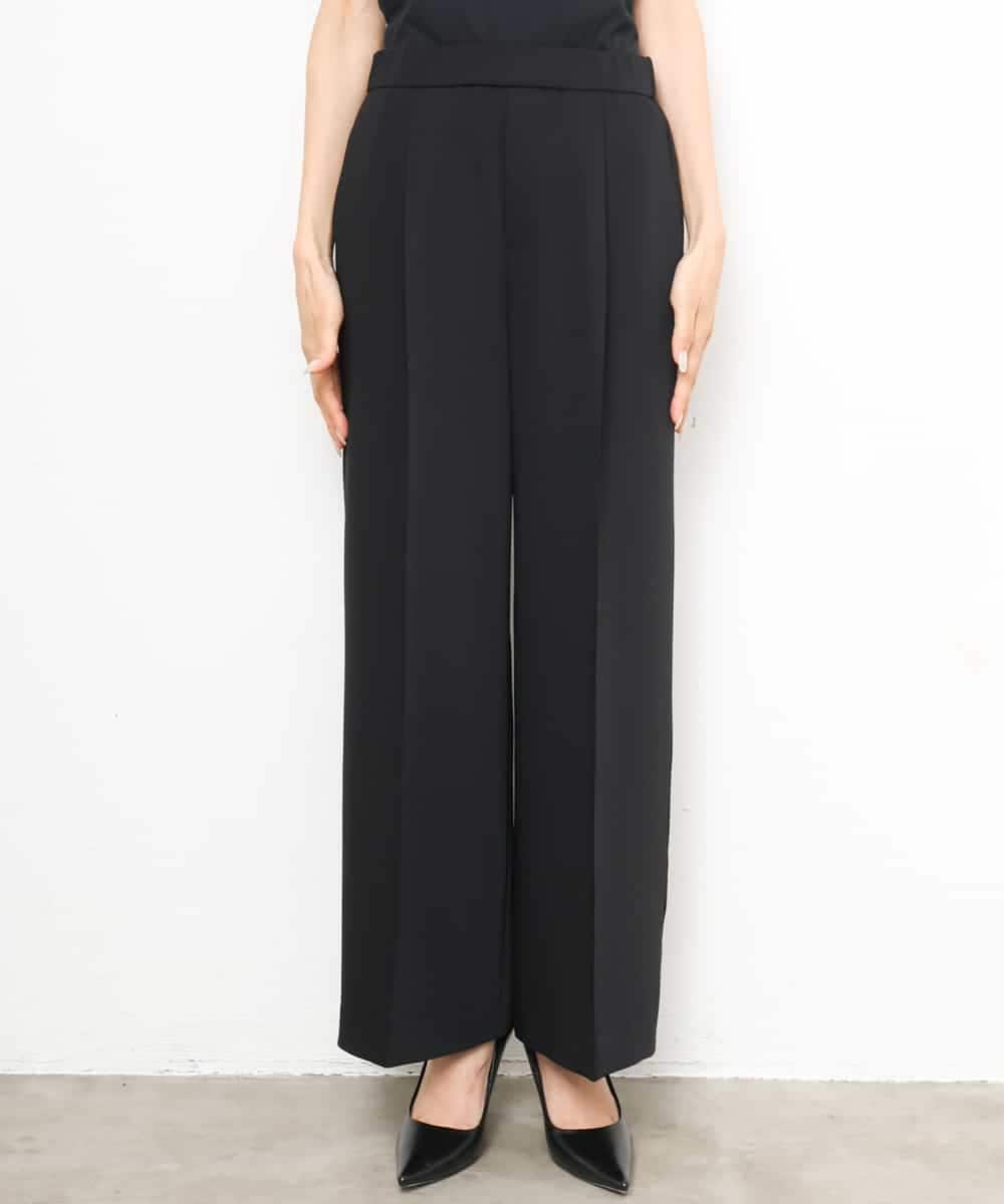 FMLJD03230 MICHEL KLEIN(ミッシェルクラン) [セットアップ対応]センタープレスワイドパンツ ブラック
