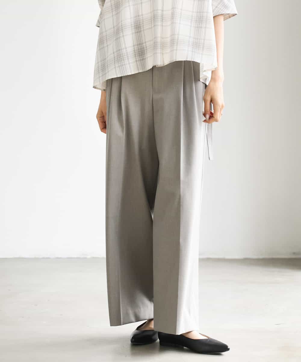 FMLJD04250 MICHEL KLEIN(ミッシェルクラン) ベルトデザインワイドパンツ ベージュ