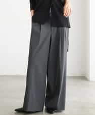 FMLJD04250 MICHEL KLEIN(ミッシェルクラン) ベルトデザインワイドパンツ ダークグレー