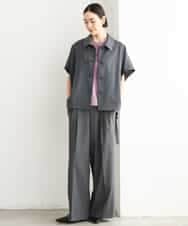 FMLJD04250 MICHEL KLEIN(ミッシェルクラン) ベルトデザインワイドパンツ ダークグレー
