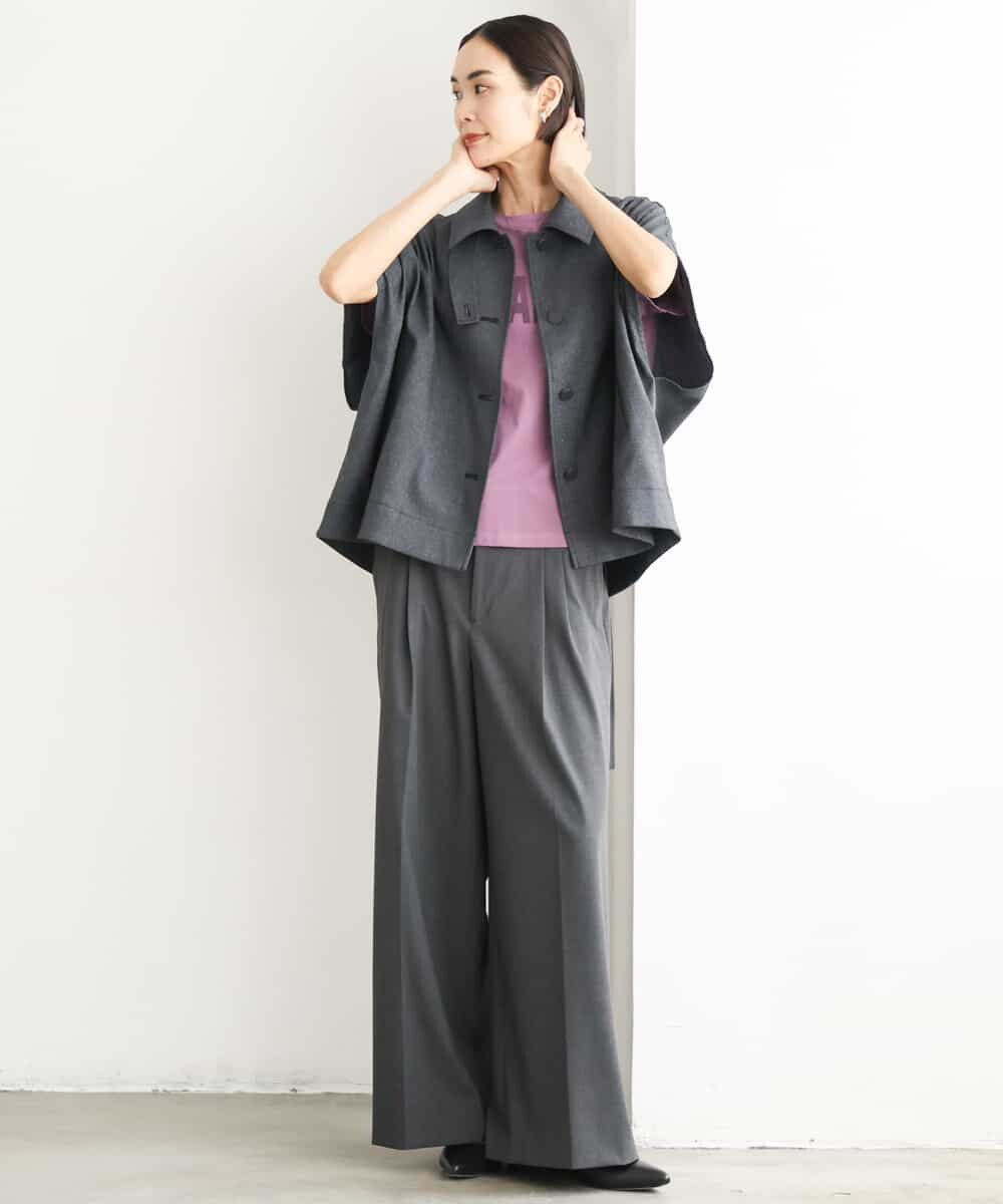 FMLJD04250 MICHEL KLEIN(ミッシェルクラン) ベルトデザインワイドパンツ ダークグレー