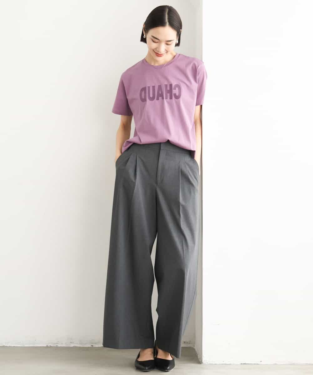 FMLJD04250 MICHEL KLEIN(ミッシェルクラン) ベルトデザインワイドパンツ ダークグレー