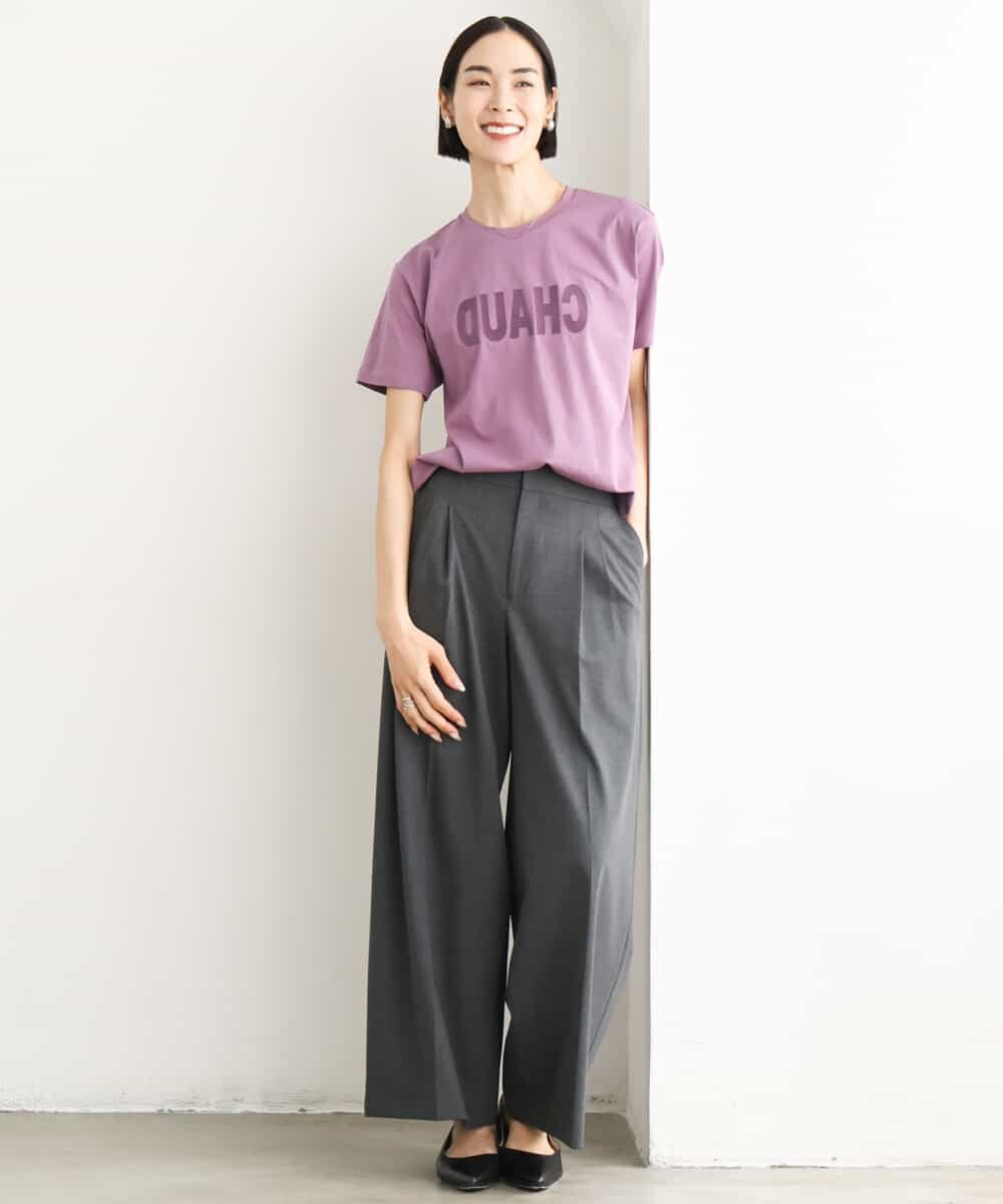 FMLJD04250 MICHEL KLEIN(ミッシェルクラン) ベルトデザインワイドパンツ ダークグレー