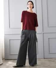 FMLJD04250 MICHEL KLEIN(ミッシェルクラン) ベルトデザインワイドパンツ ダークグレー