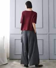 FMLJD04250 MICHEL KLEIN(ミッシェルクラン) ベルトデザインワイドパンツ ダークグレー