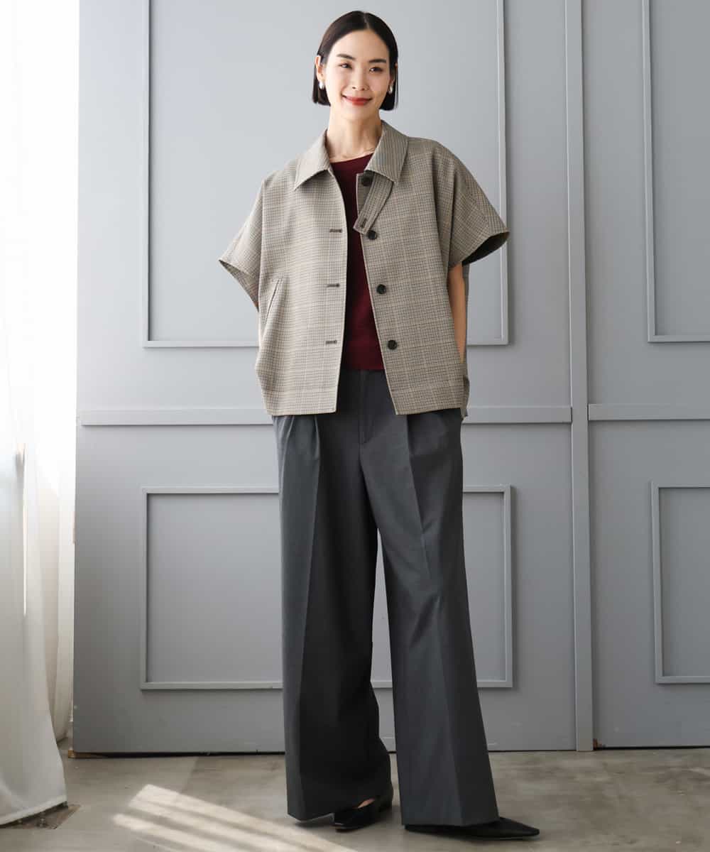 FMLJD04250 MICHEL KLEIN(ミッシェルクラン) ベルトデザインワイドパンツ ダークグレー