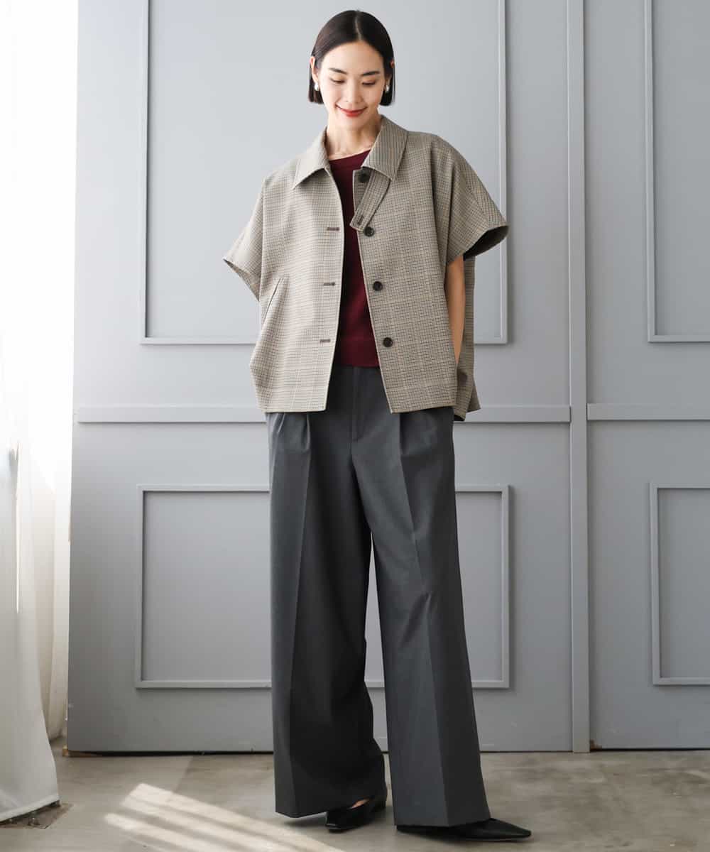 FMLJD04250 MICHEL KLEIN(ミッシェルクラン) ベルトデザインワイドパンツ ダークグレー