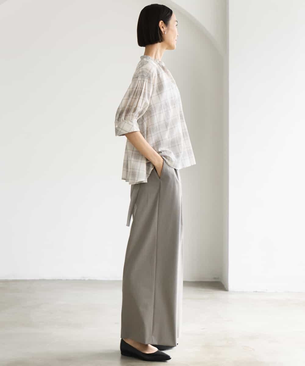 FMLJD04250 MICHEL KLEIN(ミッシェルクラン) ベルトデザインワイドパンツ ダークグレー