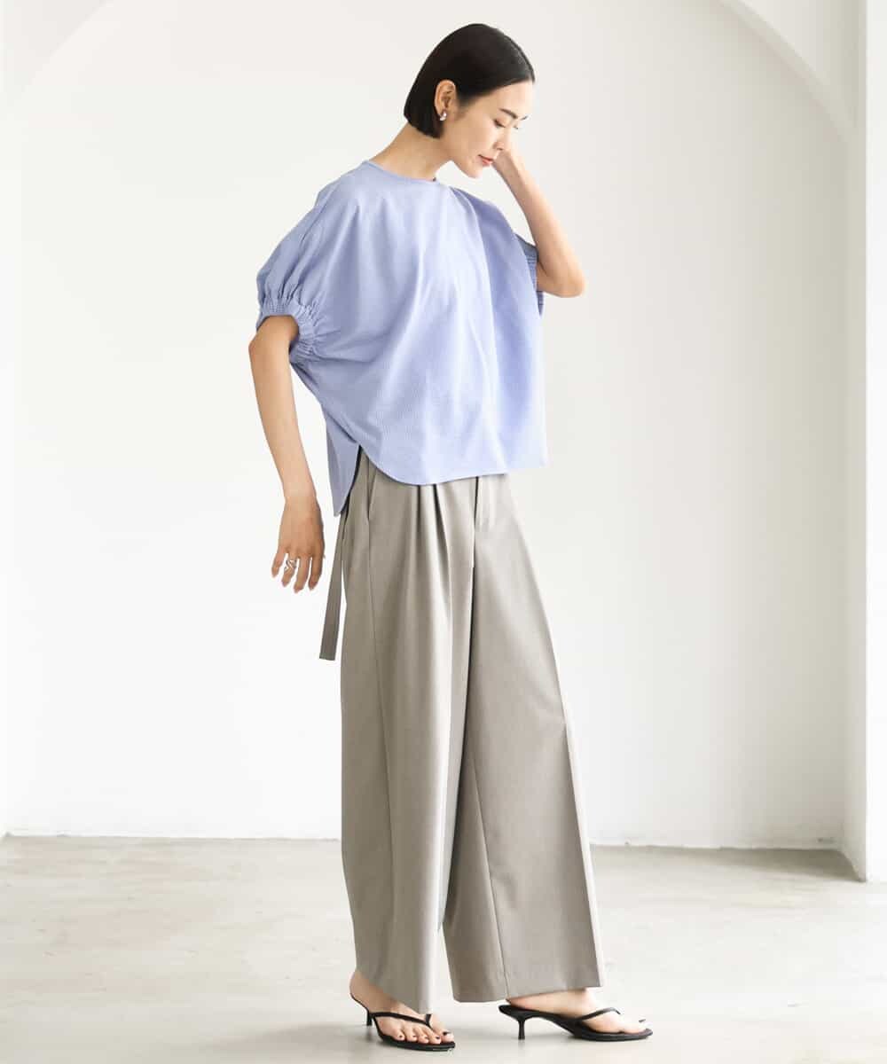 FMLJD04250 MICHEL KLEIN(ミッシェルクラン) ベルトデザインワイドパンツ ダークグレー