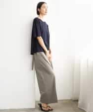FMLJD04250 MICHEL KLEIN(ミッシェルクラン) ベルトデザインワイドパンツ ダークグレー