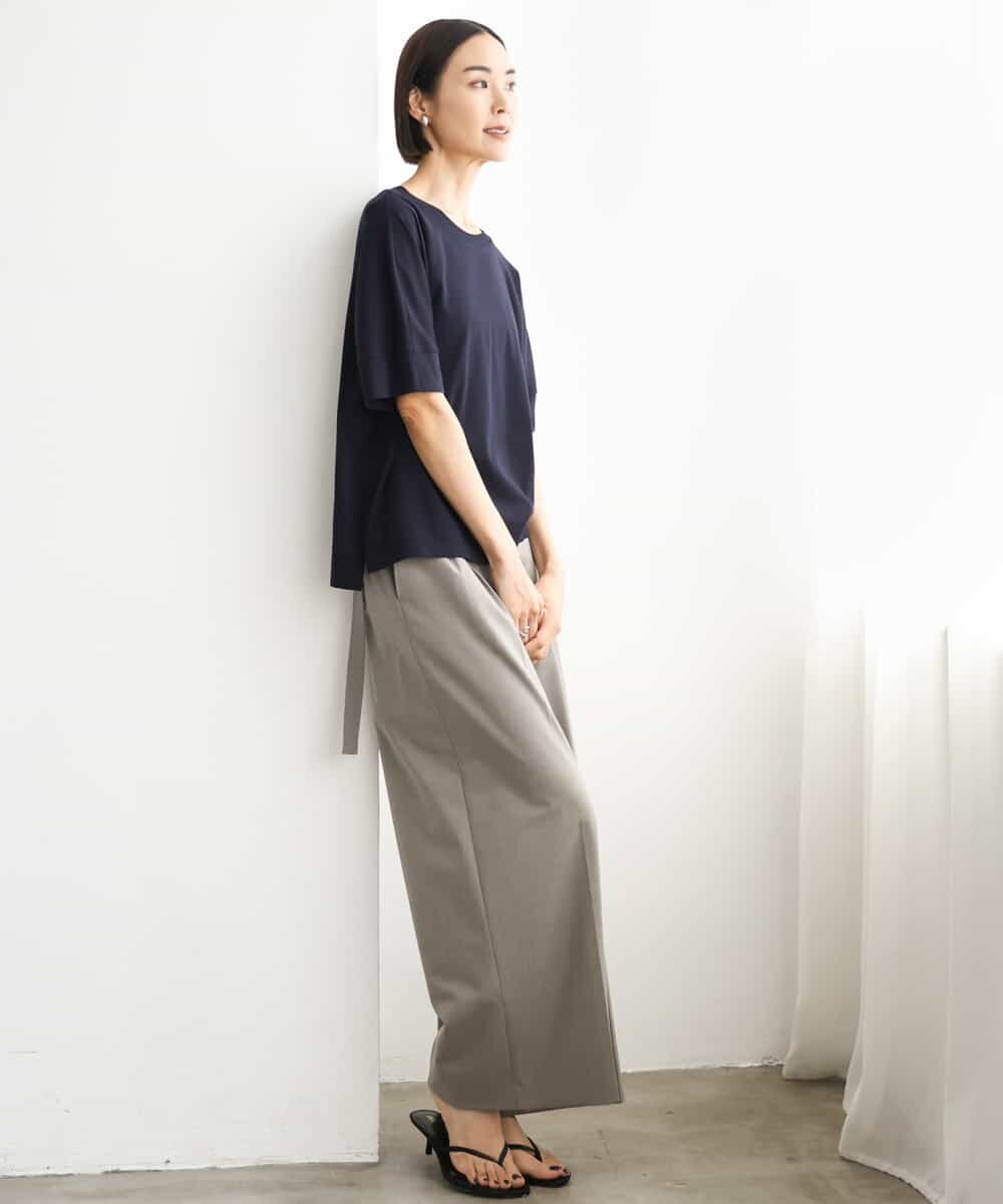 FMLJD04250 MICHEL KLEIN(ミッシェルクラン) ベルトデザインワイドパンツ ダークグレー