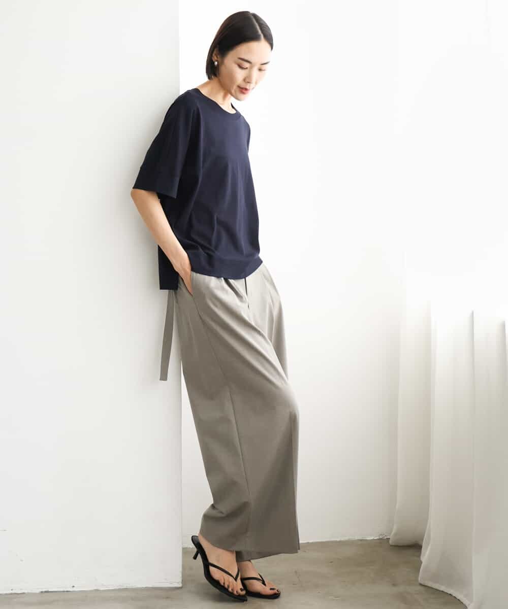 FMLJD04250 MICHEL KLEIN(ミッシェルクラン) ベルトデザインワイドパンツ ダークグレー