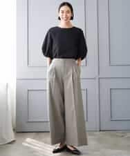 FMLJD04250 MICHEL KLEIN(ミッシェルクラン) ベルトデザインワイドパンツ ダークグレー