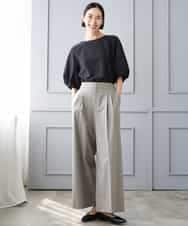 FMLJD04250 MICHEL KLEIN(ミッシェルクラン) ベルトデザインワイドパンツ ダークグレー