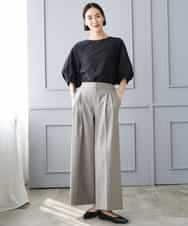 FMLJD04250 MICHEL KLEIN(ミッシェルクラン) ベルトデザインワイドパンツ ダークグレー