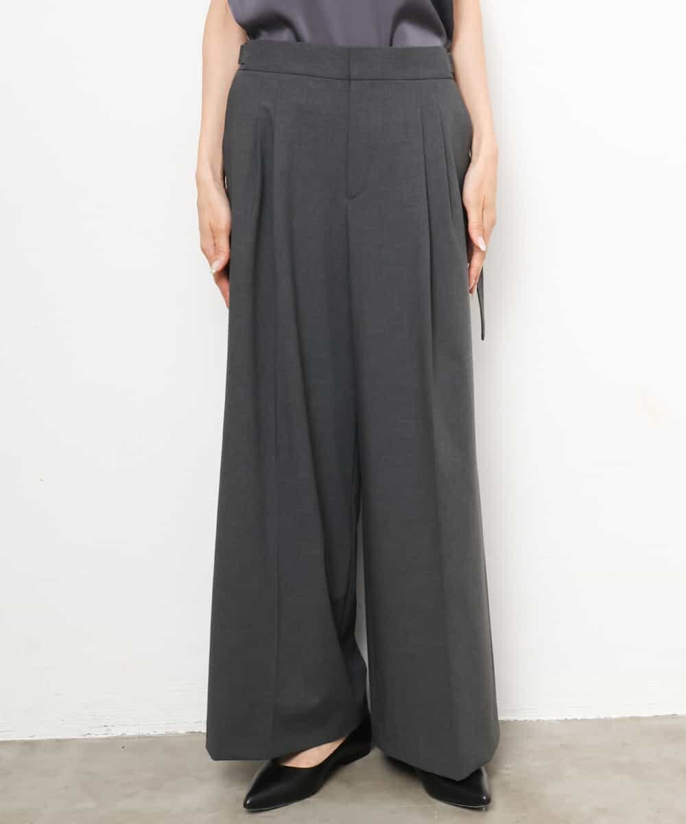FMLJD04250 MICHEL KLEIN(ミッシェルクラン) ベルトデザインワイドパンツ ダークグレー