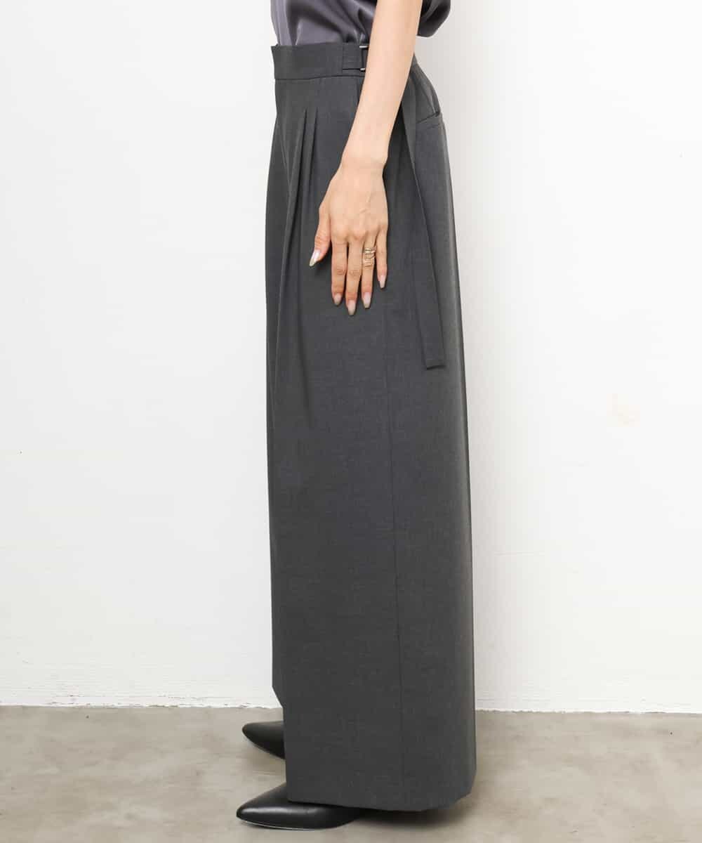 FMLJD04250 MICHEL KLEIN(ミッシェルクラン) ベルトデザインワイドパンツ ダークグレー