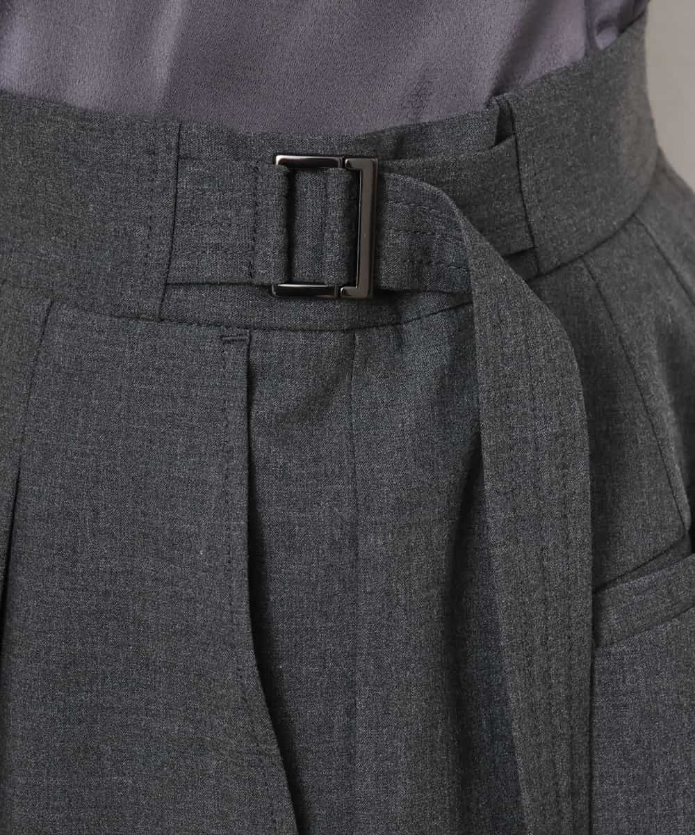FMLJD04250 MICHEL KLEIN(ミッシェルクラン) ベルトデザインワイドパンツ ダークグレー
