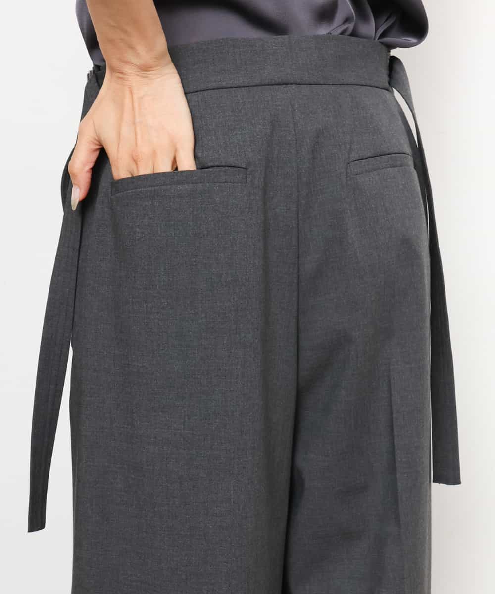 FMLJD04250 MICHEL KLEIN(ミッシェルクラン) ベルトデザインワイドパンツ ダークグレー