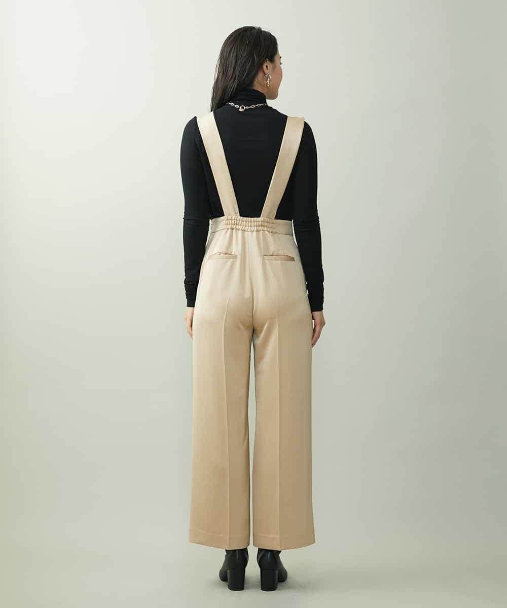 FMLJP21230 MICHEL KLEIN(ミッシェルクラン) ライトサテン2WAYサロペット ベージュ(82)
