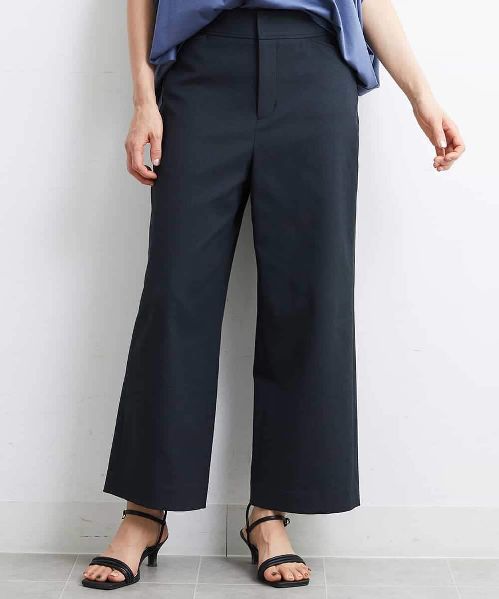 定番人気/新色追加]ストレッチワイドパンツ(長め)(ガウチョ・ワイド