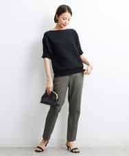 FMLJS04190 MICHEL KLEIN(ミッシェルクラン) [定番素材]ストレッチテーパードパンツ ホワイト(90)