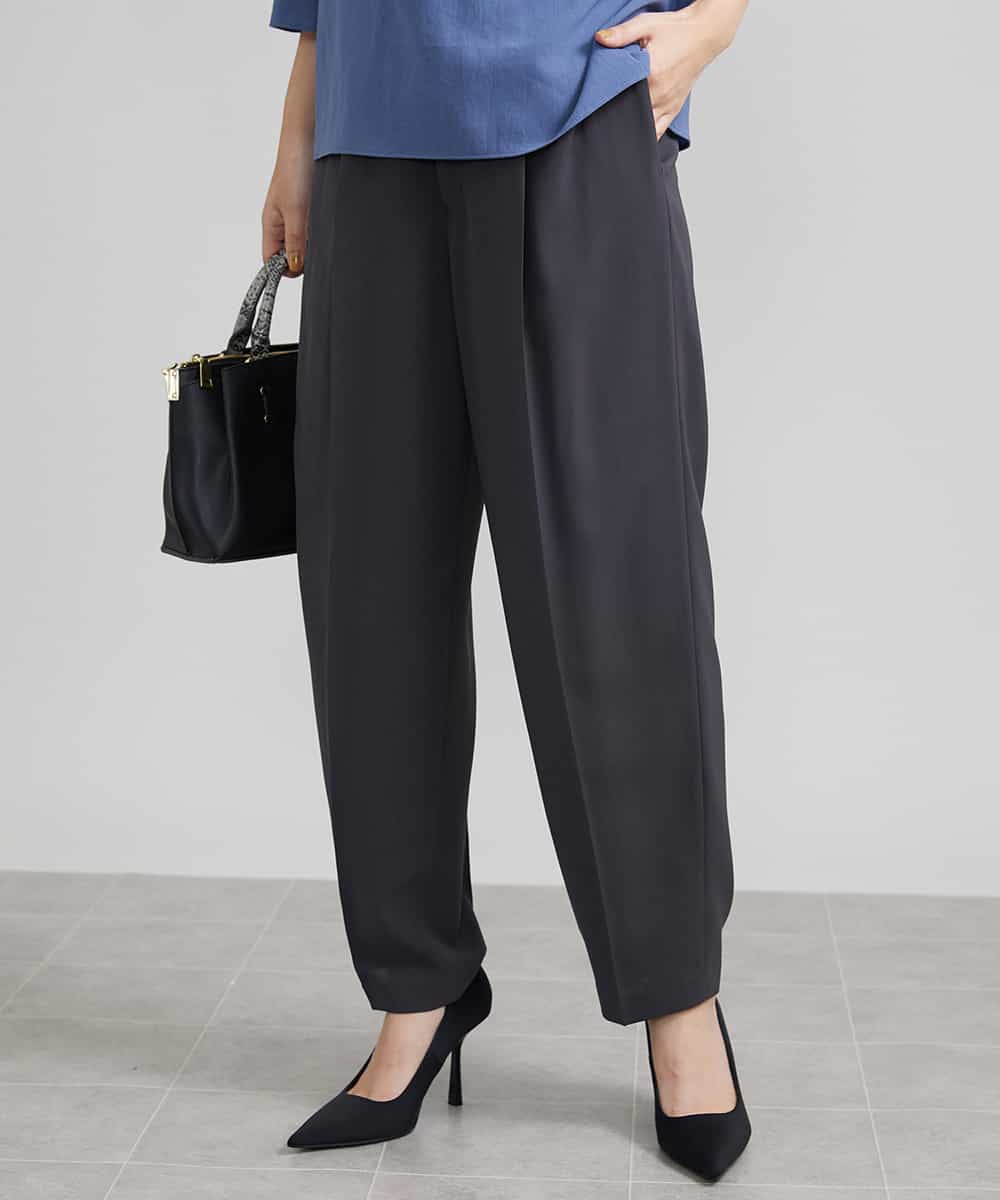 FMLJS20230 MICHEL KLEIN(ミッシェルクラン) ハイウエストバレルパンツ ダークグレー(93)