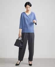 FMLJS20230 MICHEL KLEIN(ミッシェルクラン) ハイウエストバレルパンツ ダークグレー(93)