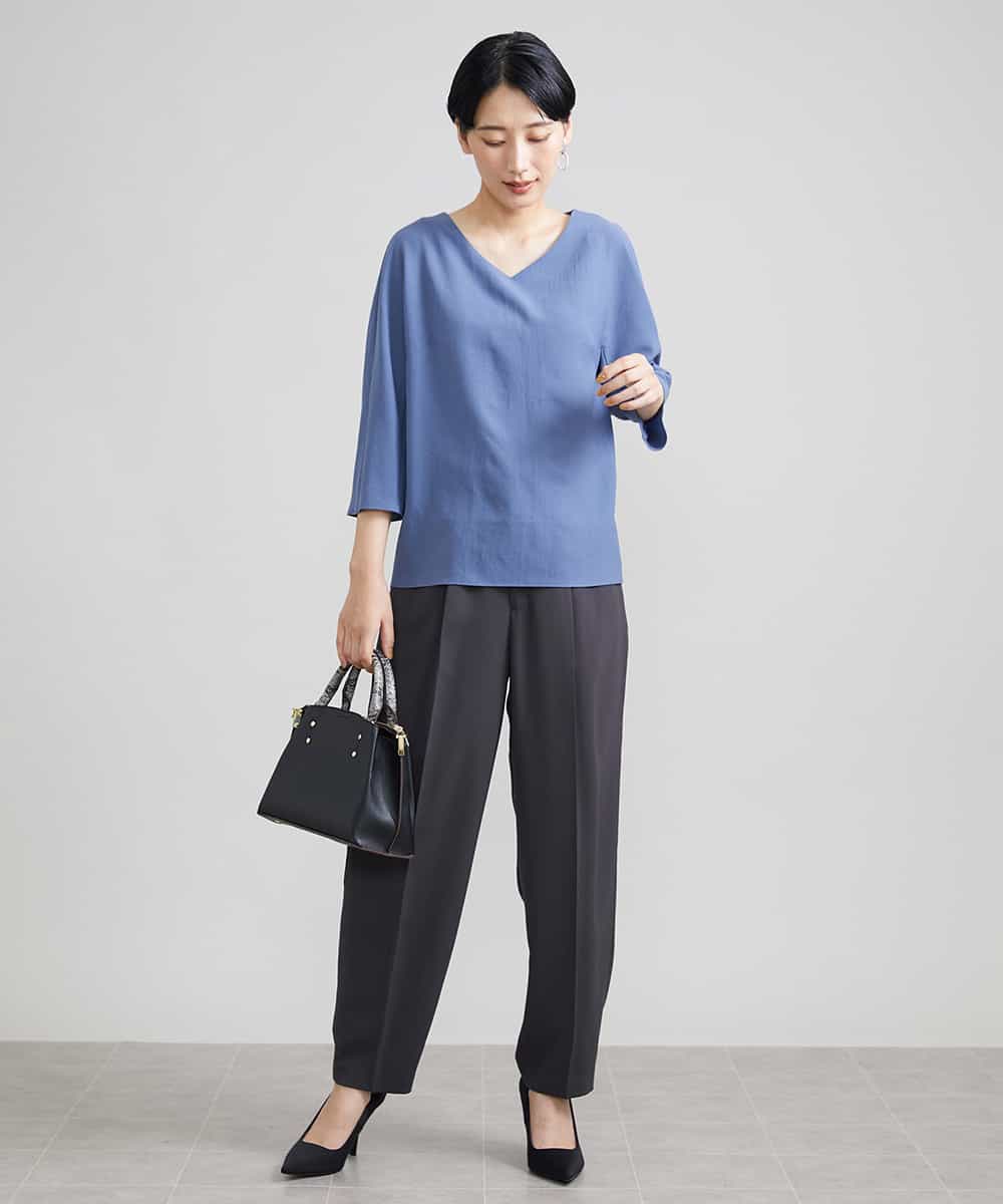 FMLJS20230 MICHEL KLEIN(ミッシェルクラン) ハイウエストバレルパンツ ダークグレー(93)