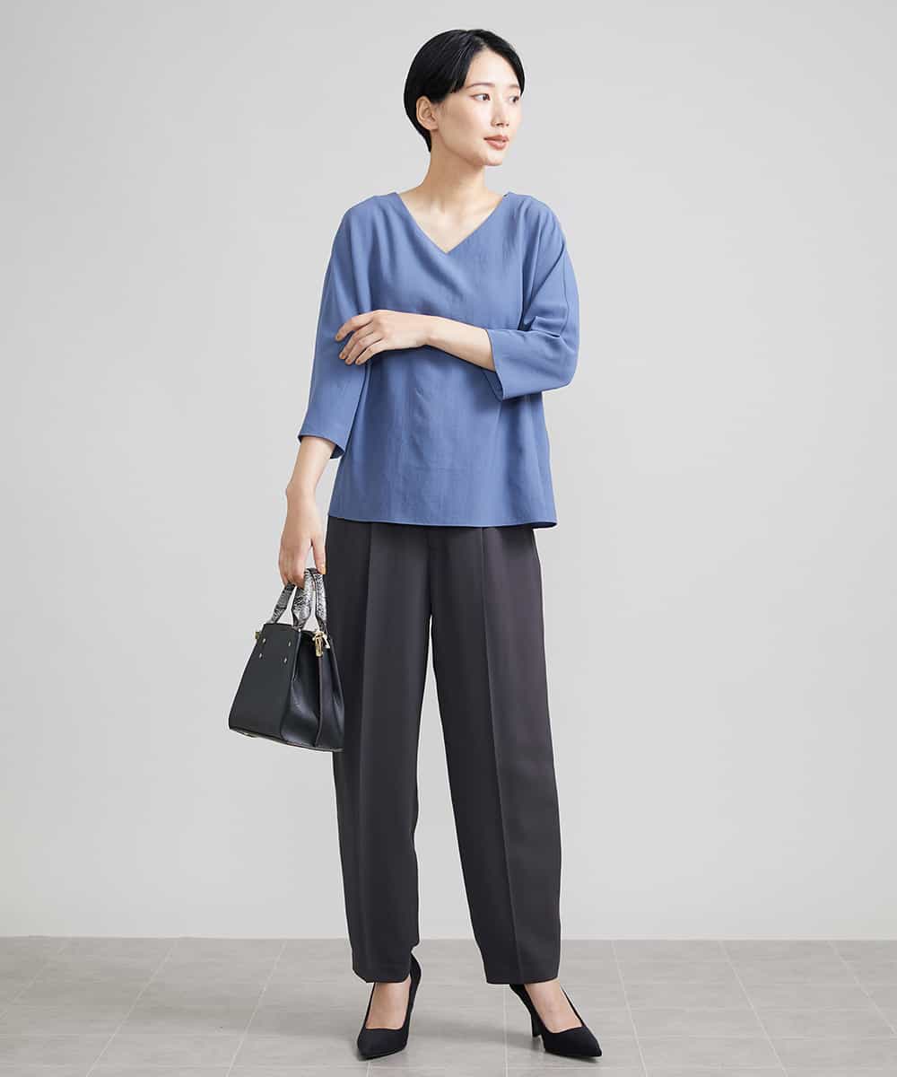 FMLJS20230 MICHEL KLEIN(ミッシェルクラン) ハイウエストバレルパンツ ダークグレー(93)