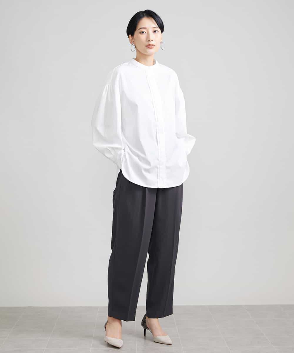 FMLJS20230 MICHEL KLEIN(ミッシェルクラン) ハイウエストバレルパンツ ダークグレー(93)