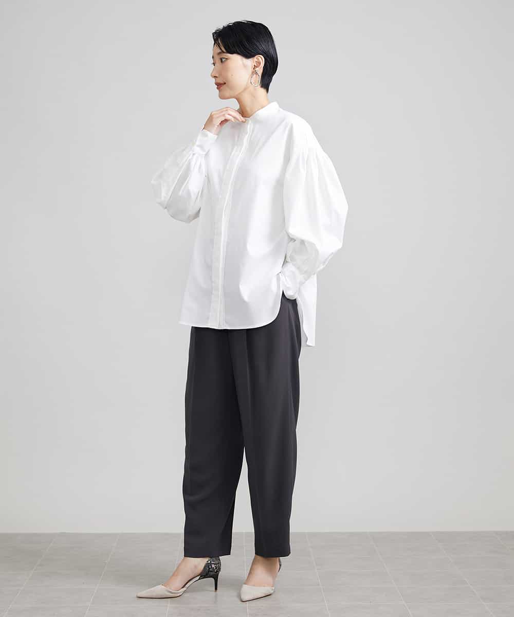 FMLJS20230 MICHEL KLEIN(ミッシェルクラン) ハイウエストバレルパンツ ダークグレー(93)