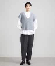 FMLJS20230 MICHEL KLEIN(ミッシェルクラン) ハイウエストバレルパンツ ダークグレー(93)