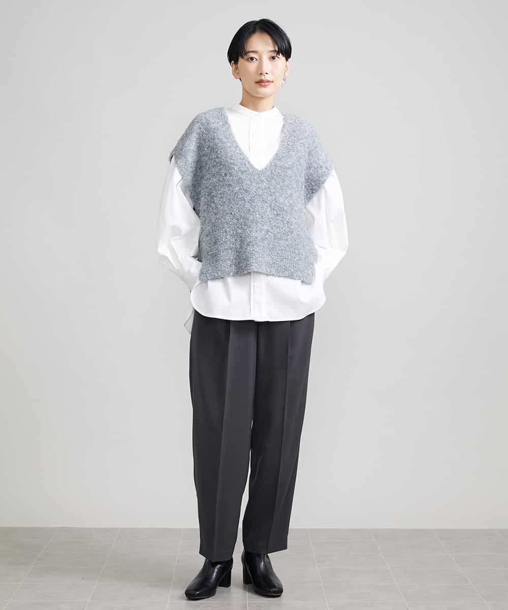 FMLJS20230 MICHEL KLEIN(ミッシェルクラン) ハイウエストバレルパンツ ダークグレー(93)