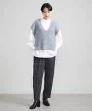 FMLJS20230 MICHEL KLEIN(ミッシェルクラン) ハイウエストバレルパンツ ダークグレー(93)