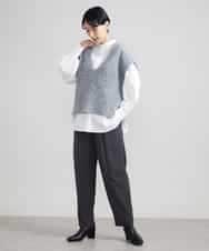 FMLJS20230 MICHEL KLEIN(ミッシェルクラン) ハイウエストバレルパンツ ダークグレー(93)