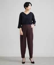 FMLJS20230 MICHEL KLEIN(ミッシェルクラン) ハイウエストバレルパンツ ダークグレー(93)