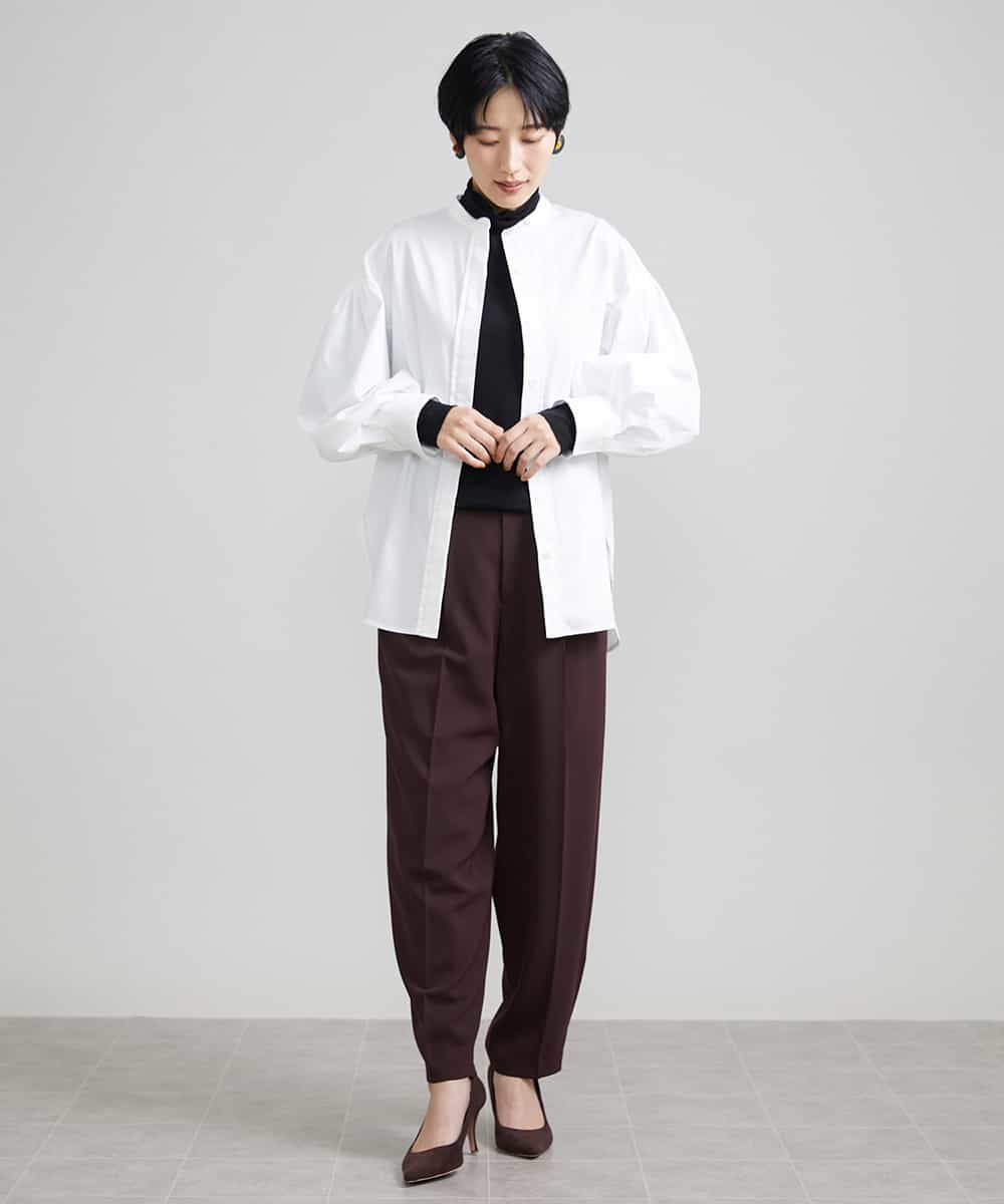 FMLJS20230 MICHEL KLEIN(ミッシェルクラン) ハイウエストバレルパンツ ダークグレー(93)