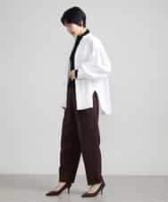 FMLJS20230 MICHEL KLEIN(ミッシェルクラン) ハイウエストバレルパンツ ダークグレー(93)