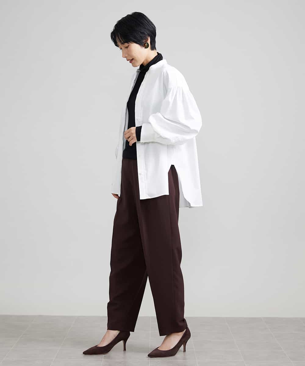 FMLJS20230 MICHEL KLEIN(ミッシェルクラン) ハイウエストバレルパンツ ダークグレー(93)