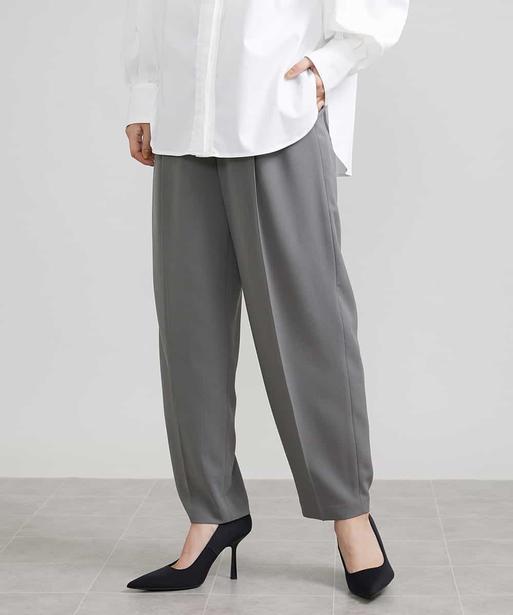 FMLJS20230 MICHEL KLEIN(ミッシェルクラン) ハイウエストバレルパンツ ダークグレー(93)