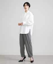 FMLJS20230 MICHEL KLEIN(ミッシェルクラン) ハイウエストバレルパンツ ダークグレー(93)