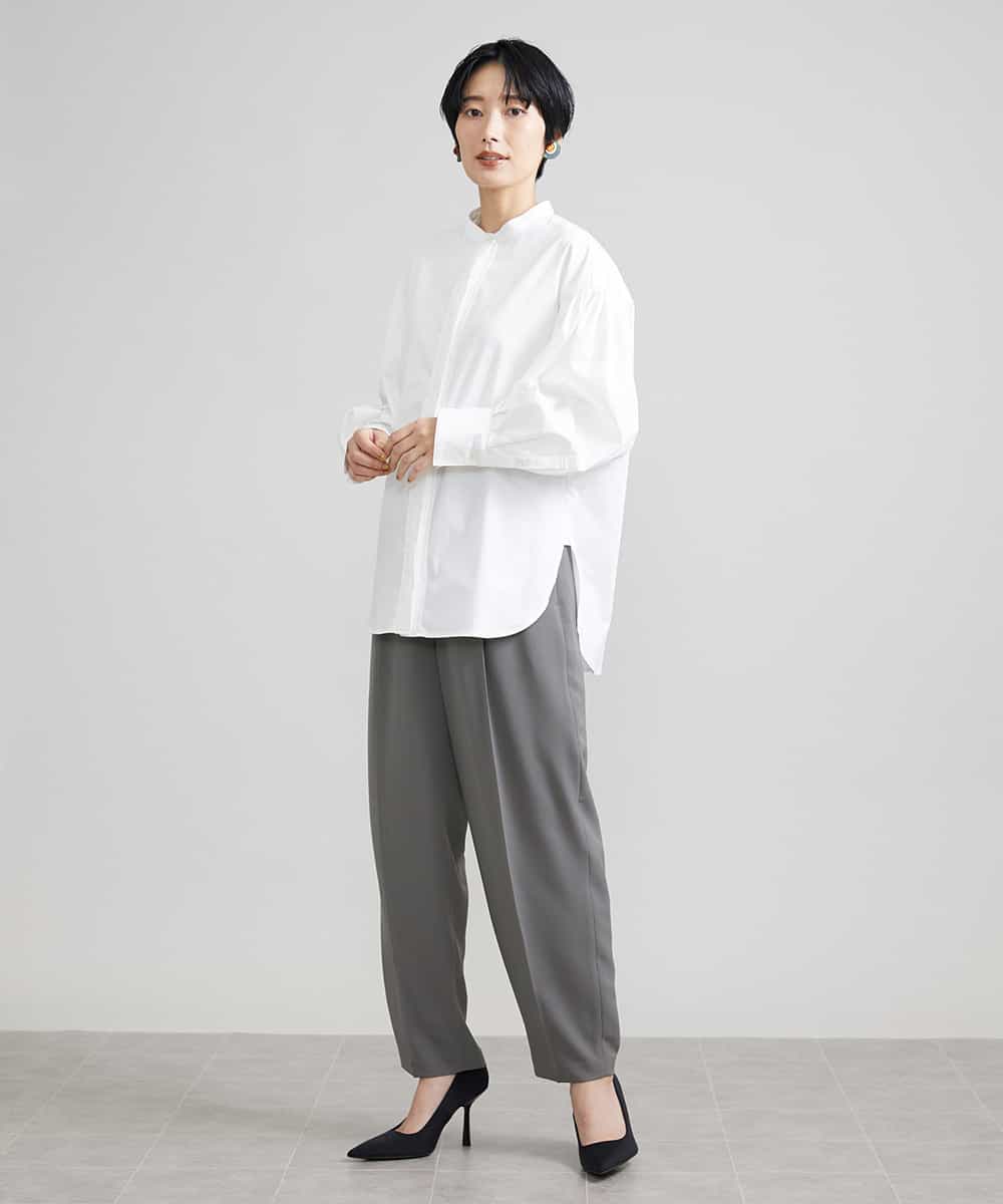 FMLJS20230 MICHEL KLEIN(ミッシェルクラン) ハイウエストバレルパンツ ダークグレー(93)