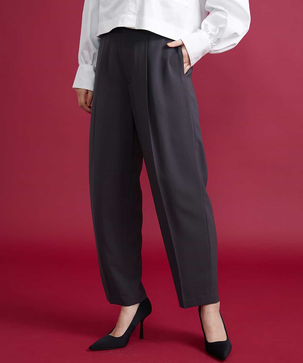 FMLJS20230 MICHEL KLEIN(ミッシェルクラン) ハイウエストバレルパンツ ダークグレー(93)