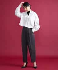 FMLJS20230 MICHEL KLEIN(ミッシェルクラン) ハイウエストバレルパンツ ダークグレー(93)