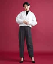 FMLJS20230 MICHEL KLEIN(ミッシェルクラン) ハイウエストバレルパンツ ダークグレー(93)